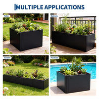Garvee Jardinera Elevada Moderna De Acero Negro Resistente Al Clima Sin Base Para Drenaje Uso Interior Y Exterior