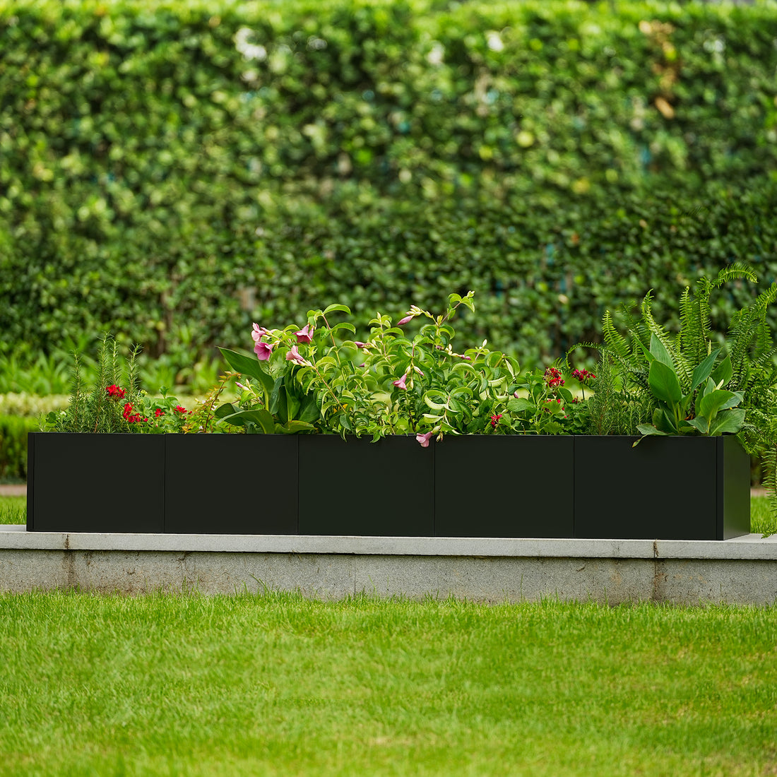 Garvee Jardinera Elevada Moderna De Acero Negro Resistente Al Clima Sin Base Para Drenaje Uso Interior Y Exterior