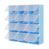Garvee Estante Para Zapatos 8 Niveles Almacenamiento 48 Pares Metal Y PP Para Entrada Y Dormitorio - Azul