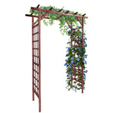 Garvee Arco De Jardín De Madera De Abeto Macizo 85in Soporte Para Plantas Trepadoras Doble Enrejado Resistente A La Humedad Para Bodas Y Jardines - Teca
