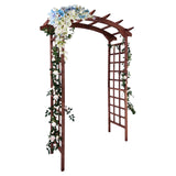 Garvee Arco De Jardín De Madera De Abeto Macizo 85in, Soporte Para Plantas Trepadoras, Diseño Doble Rejilla, Resistente A La Humedad, Ideal Para Bodas Y Jardines - Teca