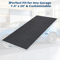 Garvee Alfombra Protectora de Suelo para Garaje 224x610 cm Absorbente y Resistente a Fluidos con Base Impermeable Gris Oscuro