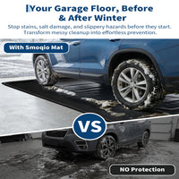 Garvee Alfombra de Contención para Garaje 236x488 cm Protector de Suelo de PVC Impermeable con Bordes de Espuma Elevados Negro