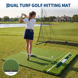 Garvee Alfombra de Golf de Césped Doble con Base EVA Gruesa para Práctica de Swing en Interior 152x122cm Verde