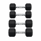Garvee Juego de Mancuernas Hexagonales de Hierro Fundido con Revestimiento PVC y Mango Cromado Antideslizante, 15 kg Negro