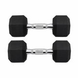 Garvee Juego de Mancuernas Hexagonales de Hierro Fundido con Revestimiento PVC y Mango Cromado Antideslizante, 20 kg Negro