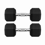 Garvee Juego de Mancuernas Hexagonales de Hierro Fundido con Revestimiento PVC y Mango Cromado Antideslizante, 25 kg Negro