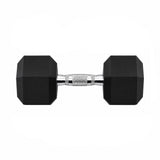 Garvee Mancuerna Hexagonal de Hierro Fundido con Revestimiento PVC y Mango Cromado Antideslizante, 15 kg Negro