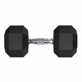 Garvee Mancuerna Hexagonal de Hierro Fundido con Revestimiento PVC y Mango Cromado Antideslizante, 23 kg Negro