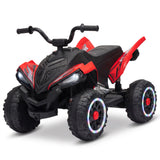Garvee Quad Electrico Infantil Todo Terreno ATV con Doble Motor Ruedas Luminosas y Asiento de PP, 12V Rojo