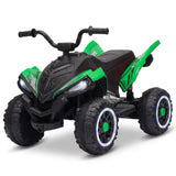 Garvee Quad Electrico Infantil Todo Terreno ATV con Doble Motor Ruedas Luminosas y Asiento de PP, 12V Verde