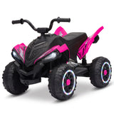 Garvee Quad Electrico Infantil Todo Terreno ATV con Doble Motor Ruedas Luminosas y Asiento de PP, 12V Rosa Fucsia