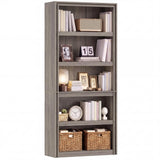 Garvee Estanteria Alta de Madera con Cinco Niveles Estilo Rustico Industrial Resistente Ahorra Espacio, Gris Marfil