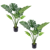 Garvee Planta Artificial Monstera Realista Decorativa para Interior y Exterior Sin Mantenimiento Dos Unidades, 90 cm Verde
