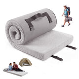 Garvee Colchon de Camping Enrollable y Portatil en Espuma Viscoelastica Muy Comodo y Suave, 190x96x7 cm Gris