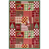 Garvee Alfombra Navidena de Poliester Suave Lavable a Maquina Plegable Antideslizante y Resistente, 120x170 cm Rojo