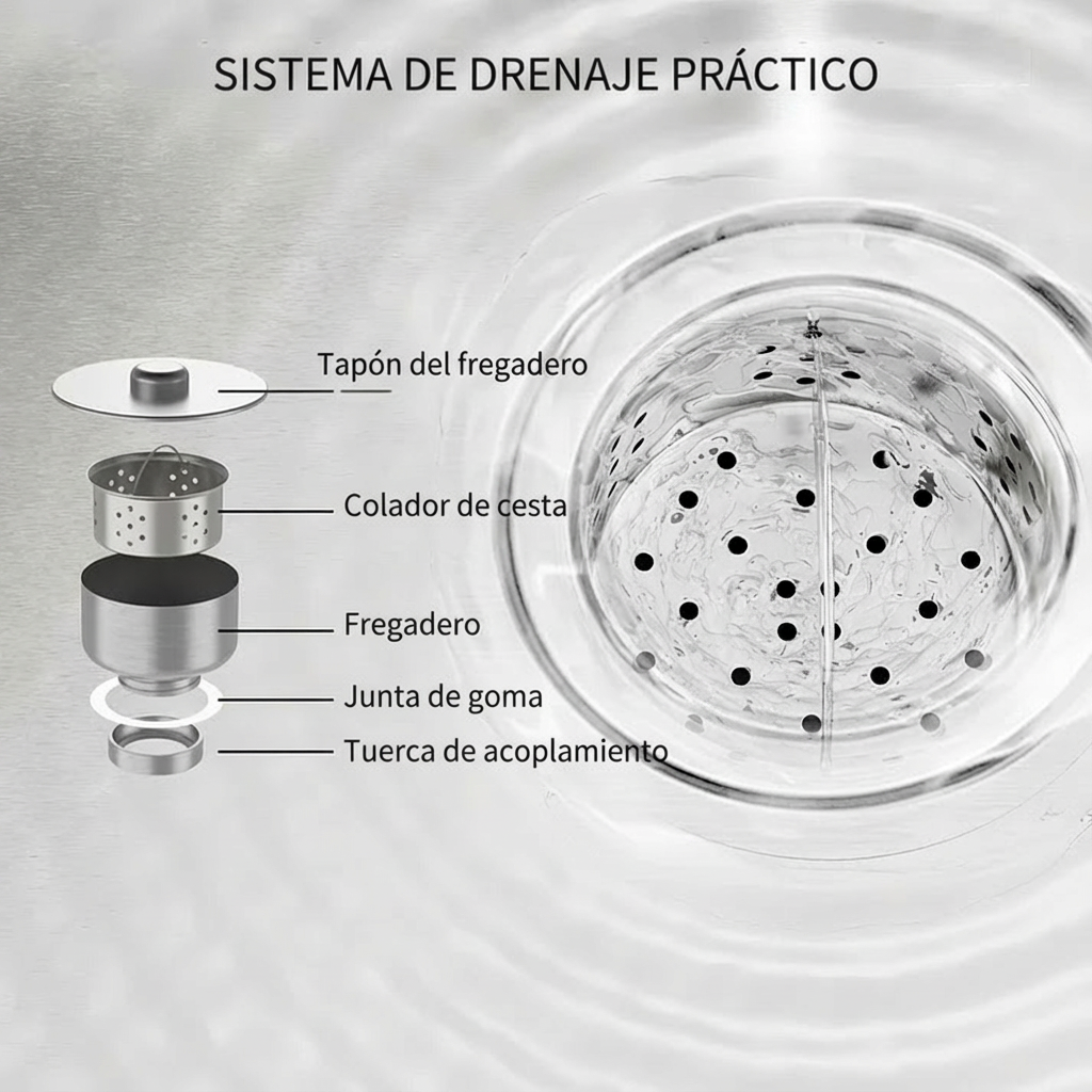 Garvee Fregadero Industrial Independiente de 1 Seno 71x51x86 cm Acero Inoxidable 201 con Grifo Giratorio 360° Balda Inferior y Salpicadero Plata
