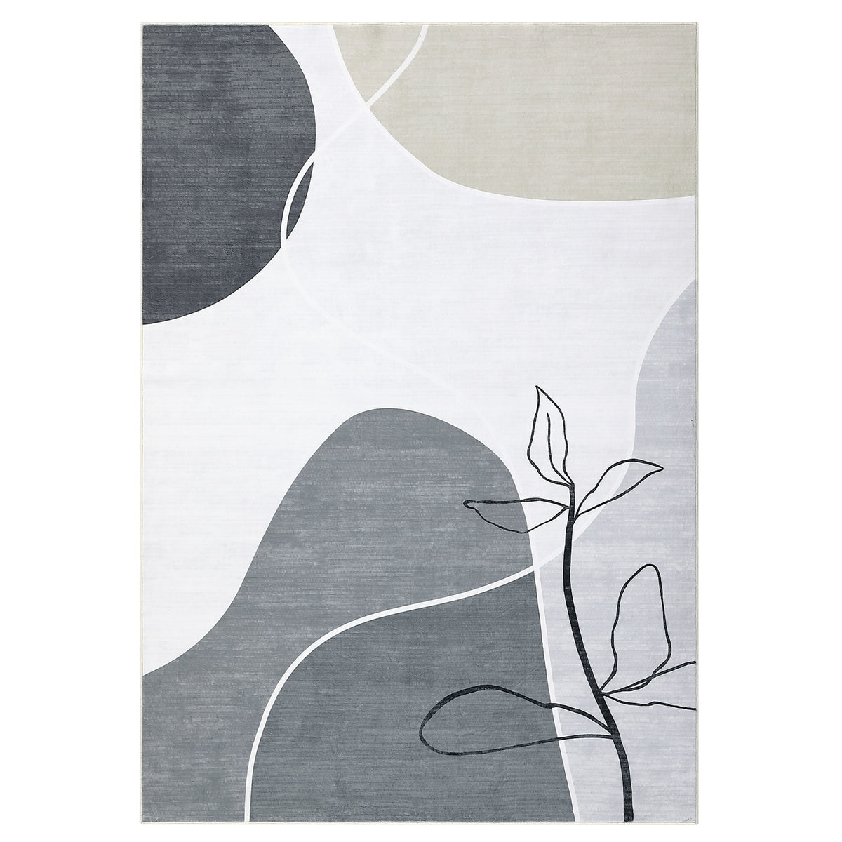 Garvee Teppich Poliester Imitacion Cachemira Antideslizante 120x170 cm Gris Para Sala De Estar