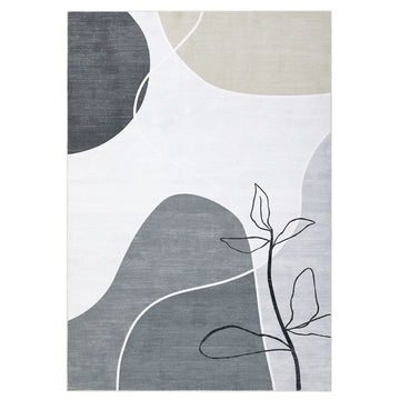 Garvee Teppich Poliester Imitacion Cachemira Antideslizante 120x170 cm Gris Para Sala De Estar