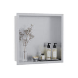 Garvee Nichos De Ducha De Acero Inoxidable 12x12 Con Drenaje Eficiente Para Baños Modernos, Resistente Y Elegante - Acabado cepillado