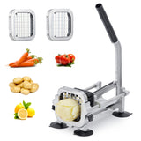 Garvee Cortadora Comercial Horizontal de Vegetales y Frutas Acero Inoxidable Cuchillas 10 mm y 13 mm Manual Cocina Profesional Antideslizante - Plata-2