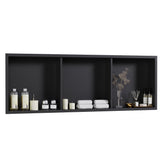 Garvee Nichos De Ducha De Acero Inoxidable 12x36 Organizador 3 Niveles Negro Para Baño - Negro mate