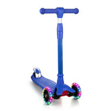 Garvee Patinete Infantil 3 Ruedas, LED, Manillar Ajustable 4 Niveles, 3-10 años, Interior y Exterior, Azul - Azul
