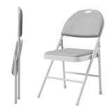Garvee Silla Plegable Set de 2, Metal con Cojín PU Antideslizante, para Interior y Exterior, Resistente y Fácil de Guardar, Negro - Gris