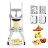 Garvee Cortador Comercial de Frutas y Verduras con 4 Cuchillas de Acero Inoxidable, Mango Ergonómico, Base Antideslizante para Cocina Profesional, Multi Tamaños y Colores - Plata-4