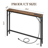 Garvee Mesa Consola Sofá 53in con 3 Cajones y Estantes, Diseño Columna Romana, Metal Industrial y MDF, Resistente, Multiusos para Entrada y Sala Vintage