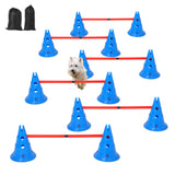 Garvee Kit de Entrenamiento de Agilidad para Perros con 12 Conos y 6 Postes, Altura Ajustable, Equipo de Obstáculos Portátil ABS para Interiores y Exteriores