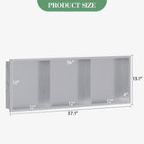 Garvee Nichos De Ducha De Acero Inoxidable 12x36 Con 3 Estantes Para Baño Moderno, Resistente A La Humedad, Diseño Elegante, Drenaje Óptimo - Acabado cepillado