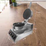 Garvee Máquina para Waffles Comercial 1200W Doble Cabezal Acero Inoxidable para Hogar y Restaurante 18 cm