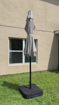 Garvee Sombrilla Doble Extra Grande con Luces LED Solares y Base Estable para Familias en Terraza o Jardín 270x450cm Caqui
