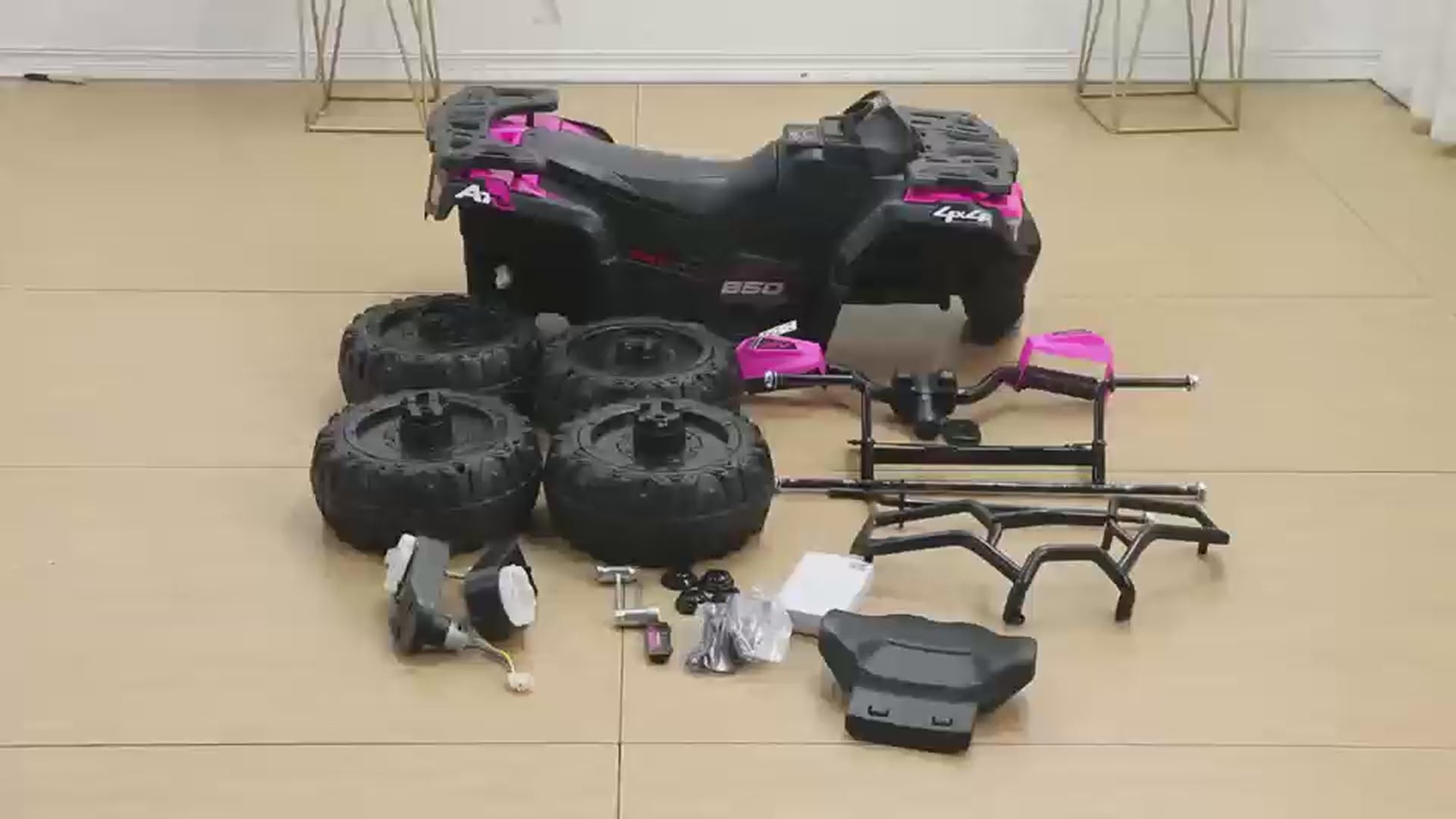 Garvee Quad Eléctrico 12V, Control Remoto, 2 Motores Potentes, Suspensión, LED, Bluetooth, Música, USB, 3-8 años, Exterior, Azul
