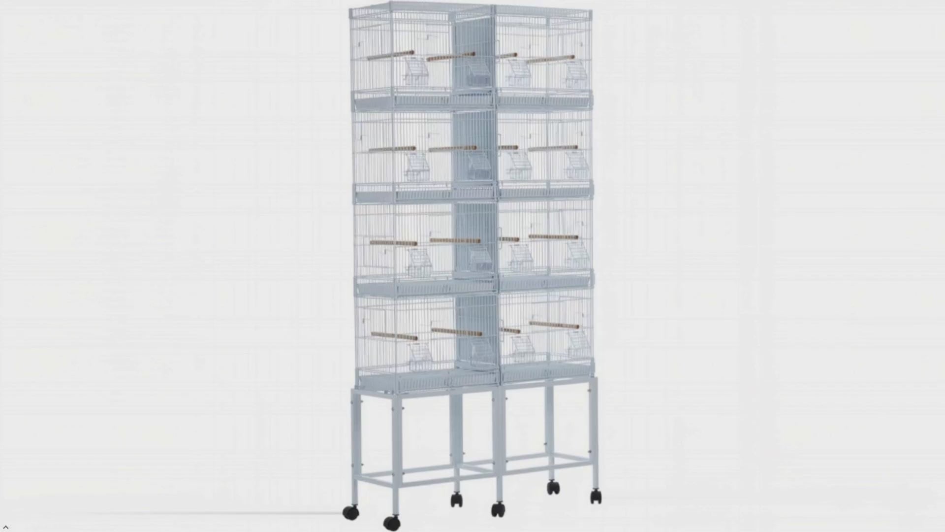 Garvee Jaula para Pájaros Apilable 175 cm con Bandeja Extraíble Acero Resistente para Periquitos y Cotorros Blanco