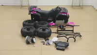 Garvee Quad Eléctrico 12V, 2 Motores, Suspensión, LED, Bluetooth, Música, USB, Control Parental, Ruedas de Plástico Off-Road, 3-6 años, Exterior, Rosa