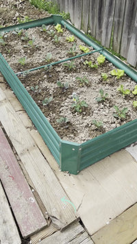 Garvee Bancal Elevado de Jardín de Acero Galvanizado de 240x120x60 cm con Gran Capacidad y Fondo Abierto para Huerto y Flores en Exterior, Verde