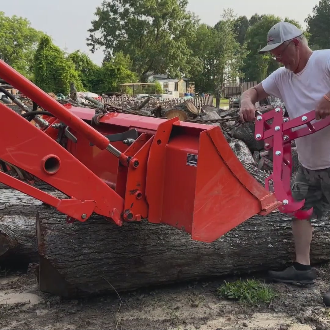 Garvee Garra Elevadora de Madera Acero Carbono 71 cm 4 Garras Anillo Fijo Rotación 360° 1361 kg Robusta Adaptable a Tractores y ATV Color Rojo Chino
