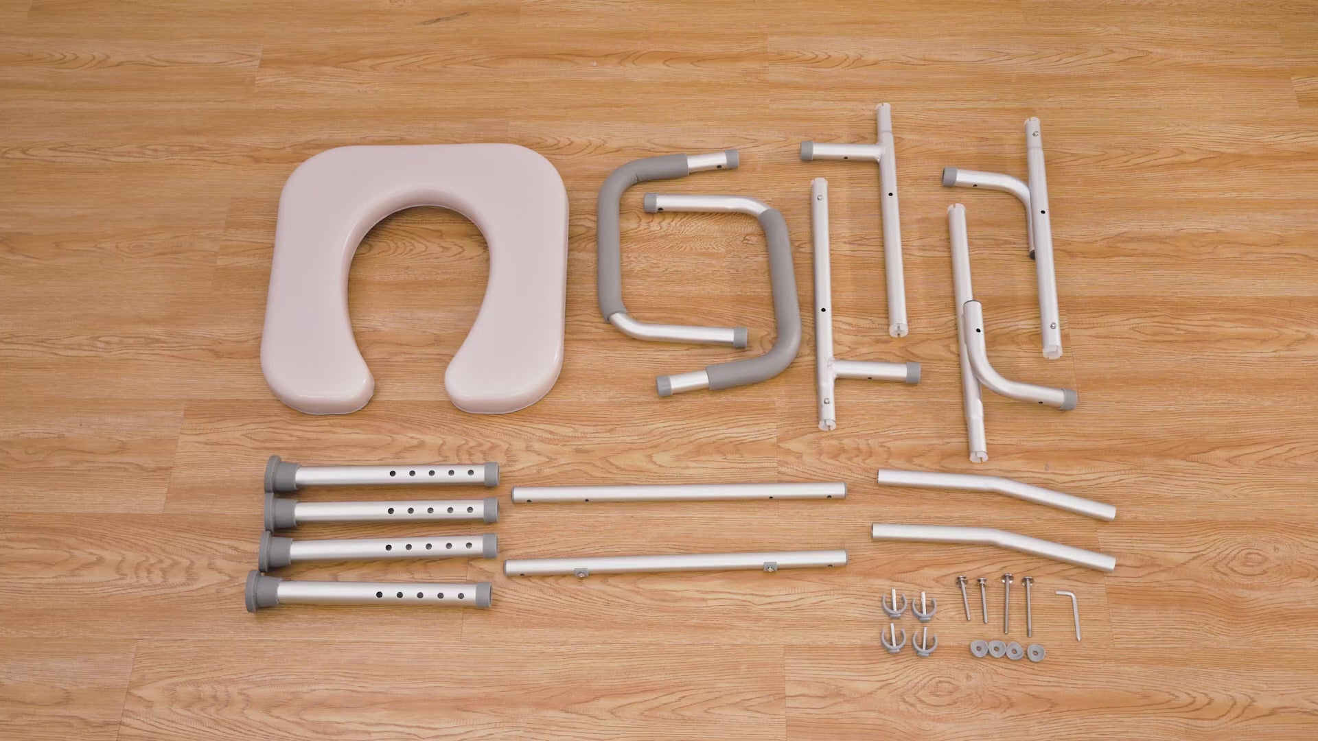 Garvee Asiento Elevado para Inodoro con Manijas Altura Ajustable Marco de Aluminio Asiento Acolchado Capacidad 158kg para Mayores y Discapacitados