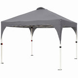 Garvee Carpa Plegable Comercial de 3x3m Tela Oxford 150D con Ventanas de Iglesia Cierre Central sin Paredes Laterales Gris