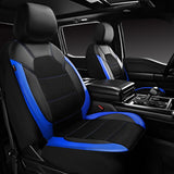 Garvee Set de 9 Fundas Protectoras para Asientos de Coche de Cuero PU Transpirable Lavable Azul - Azul