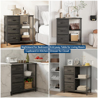 Garvee Archivador de 3 Cajones de Tela con Estantes Abiertos Soporte para Impresora Mueble Auxiliar de Oficina Negro