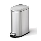 Garvee Cubo de Basura Estrecho de 6L de Acero Inoxidable con Pedal Tapa de Cierre Suave Color Acero - Color acero inoxidable