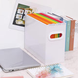 Garvee Caja Archivadora Plegable de Cartón Corrugado Organizador Portátil para Documentos 31x13.5x25cm Blanco