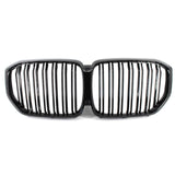 Garvee Rejilla Frontal Protectora para Automóvil Doble Línea Diseño Elegante Accesorio Exterior de Carrocería Negro Brillante