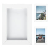 Garvee Set de 9 Marcos de Fotos Collage de MDF con Vidrio Irrompible para Decoración de Pared Blanco