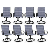 Garvee Sillas de Comedor Giratorias para Patio Transpirables de Secado Rapido Sin Cojin Ocho Unidades, Azul
