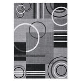 Garvee Alfombra Geométrica Moderna Lavable Antideslizante de Pelo Bajo Resistente a Manchas 120x170cm Ceniza - Gris