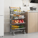 Garvee Carro Estrecho Organizador de 4 Niveles con Cajones de Hierro para Cocina Salón o Balcón Gris